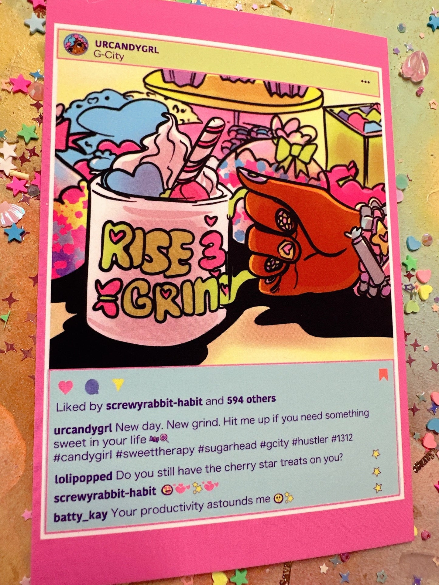 Rise and Grind Postcard Print