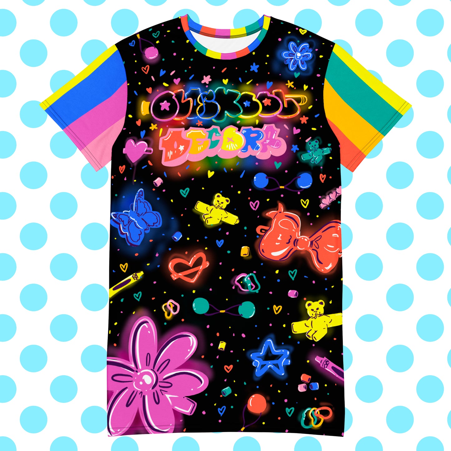 Old Skool Decora T-shirt dress (BLACK)