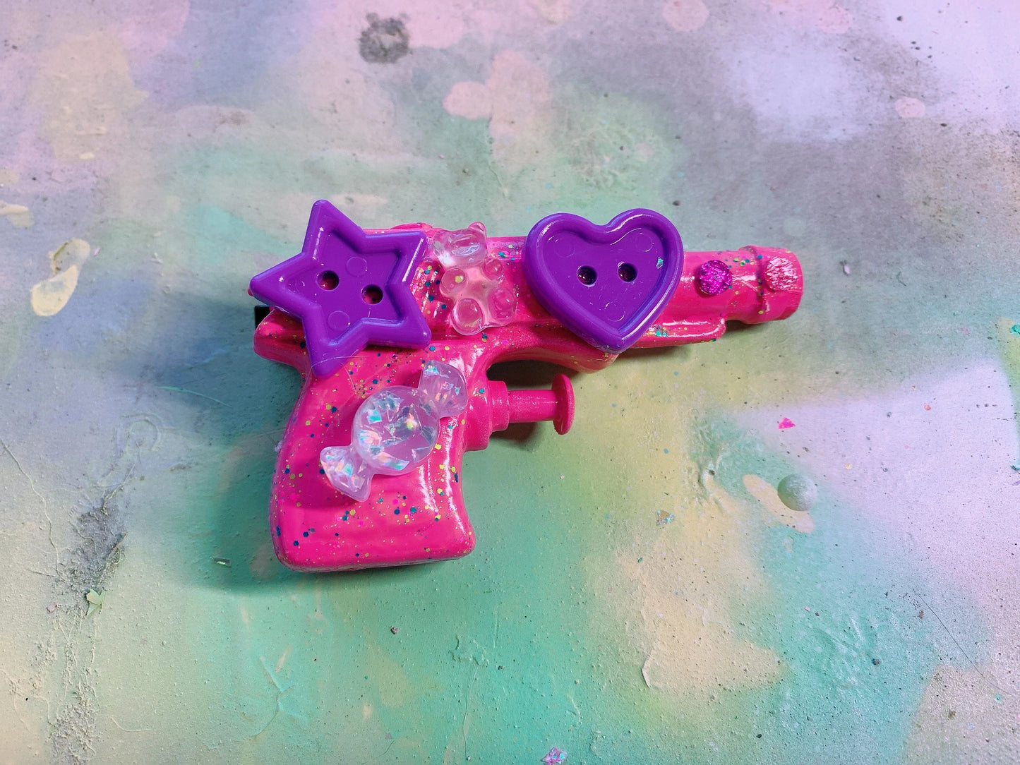 Magenta Fun Squirt Gun  Hair Clip