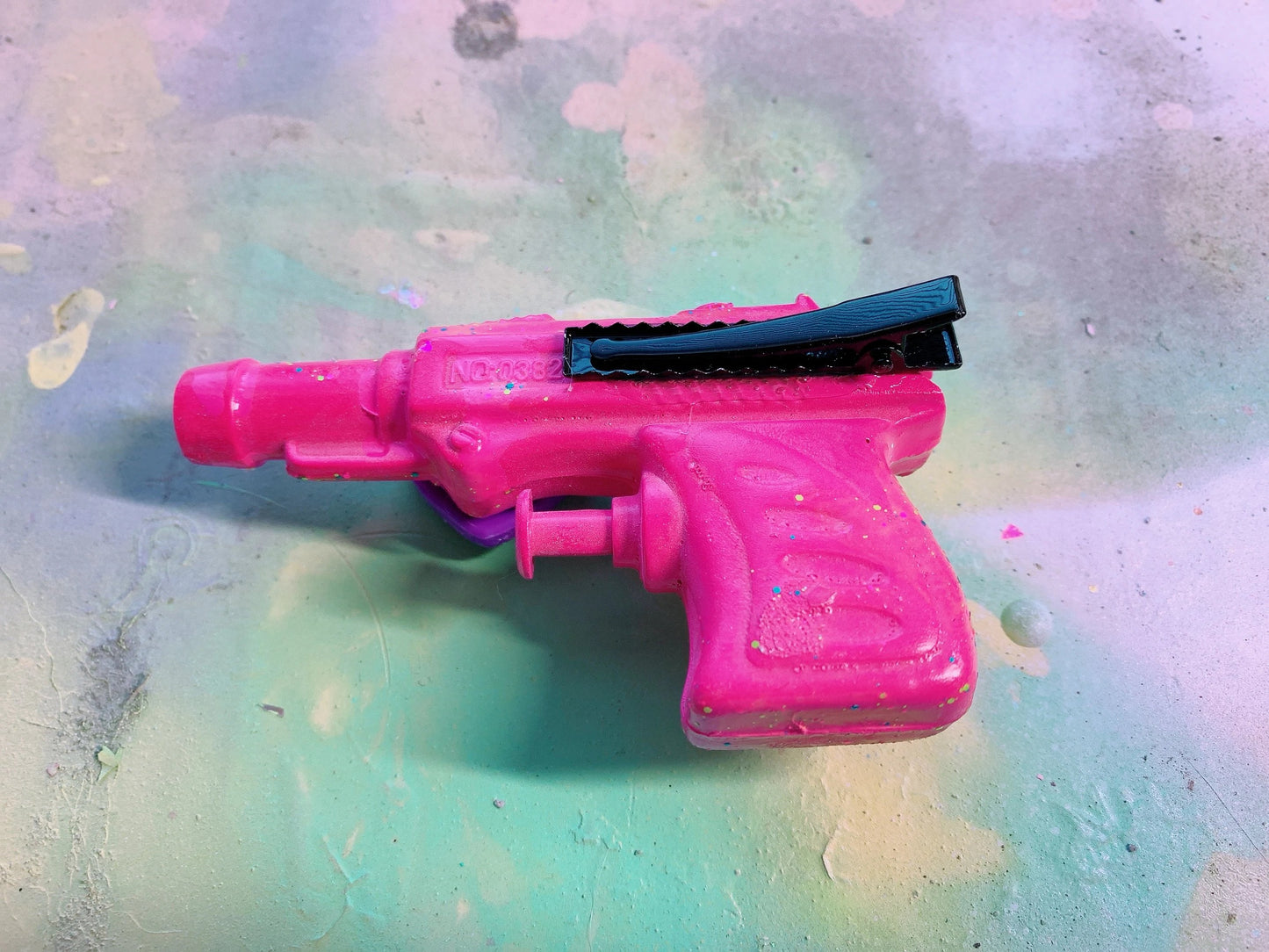 Magenta Fun Squirt Gun  Hair Clip