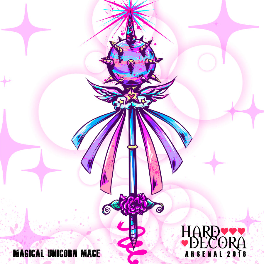 Magical Unicorn Mace Sticker