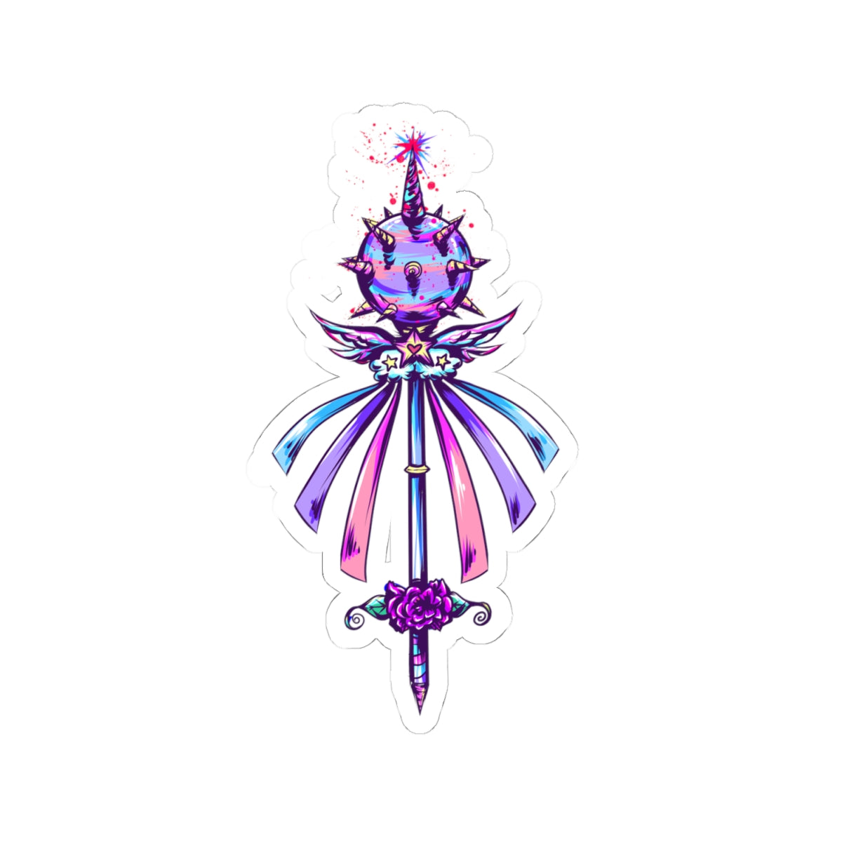 Magical Unicorn Mace Sticker