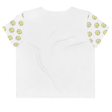 Load image into Gallery viewer, Worry, Don&#39;t Be Happy Crop Tee (White)